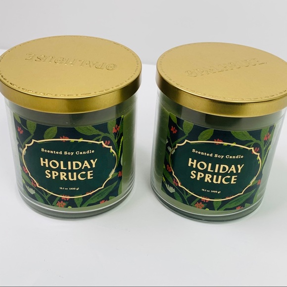 Opalhouse Other - 2 OpalHouse Holiday Spruce Glass Jar Candle 15.1oz